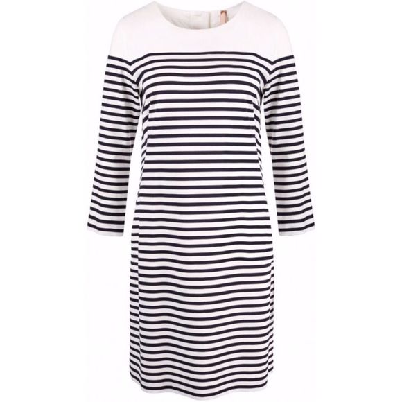 Marc Cain Addition Blue White Striped A Line Dress - Picture 1 of 8